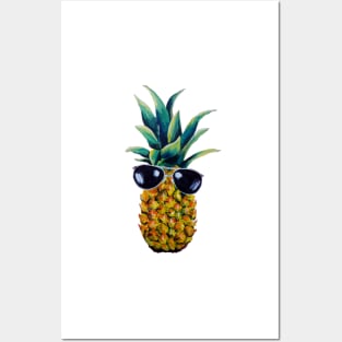 Pineapple Wearing Sunglasses Posters and Art